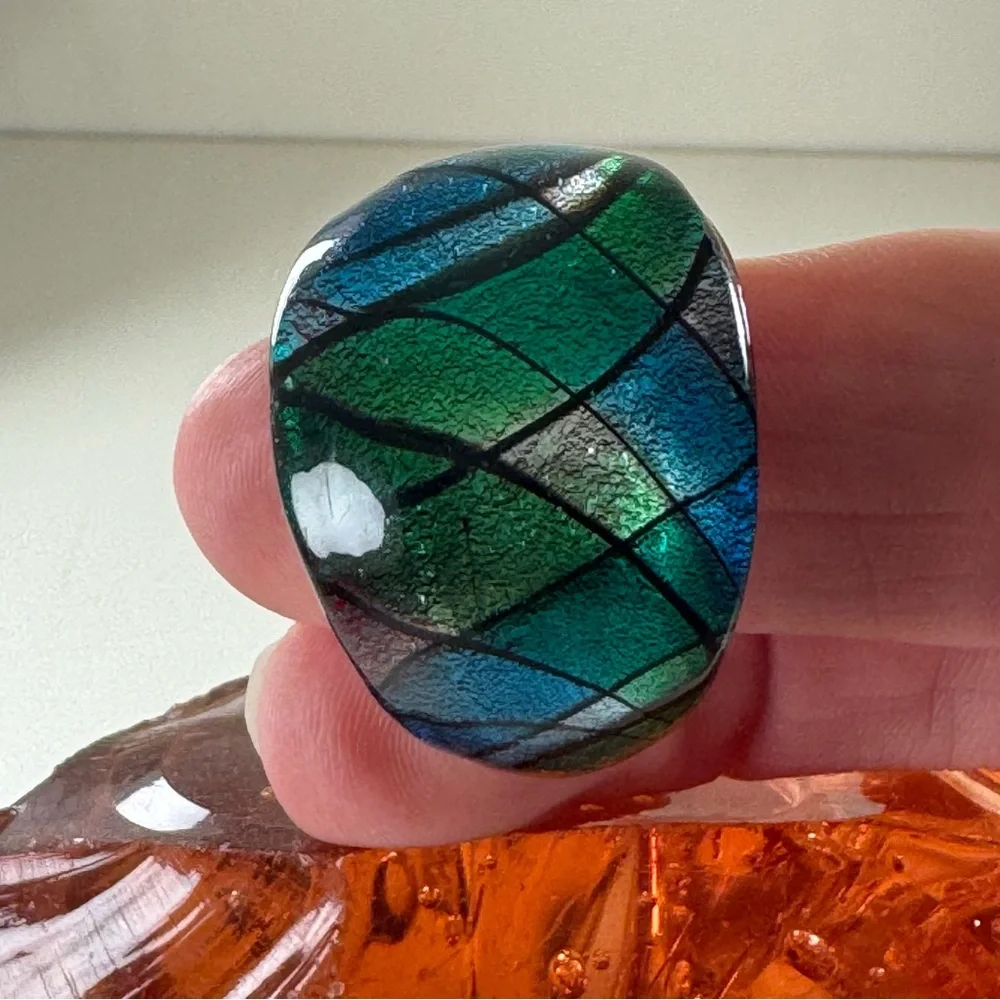 Colorful Glass Murano like Ring size 8